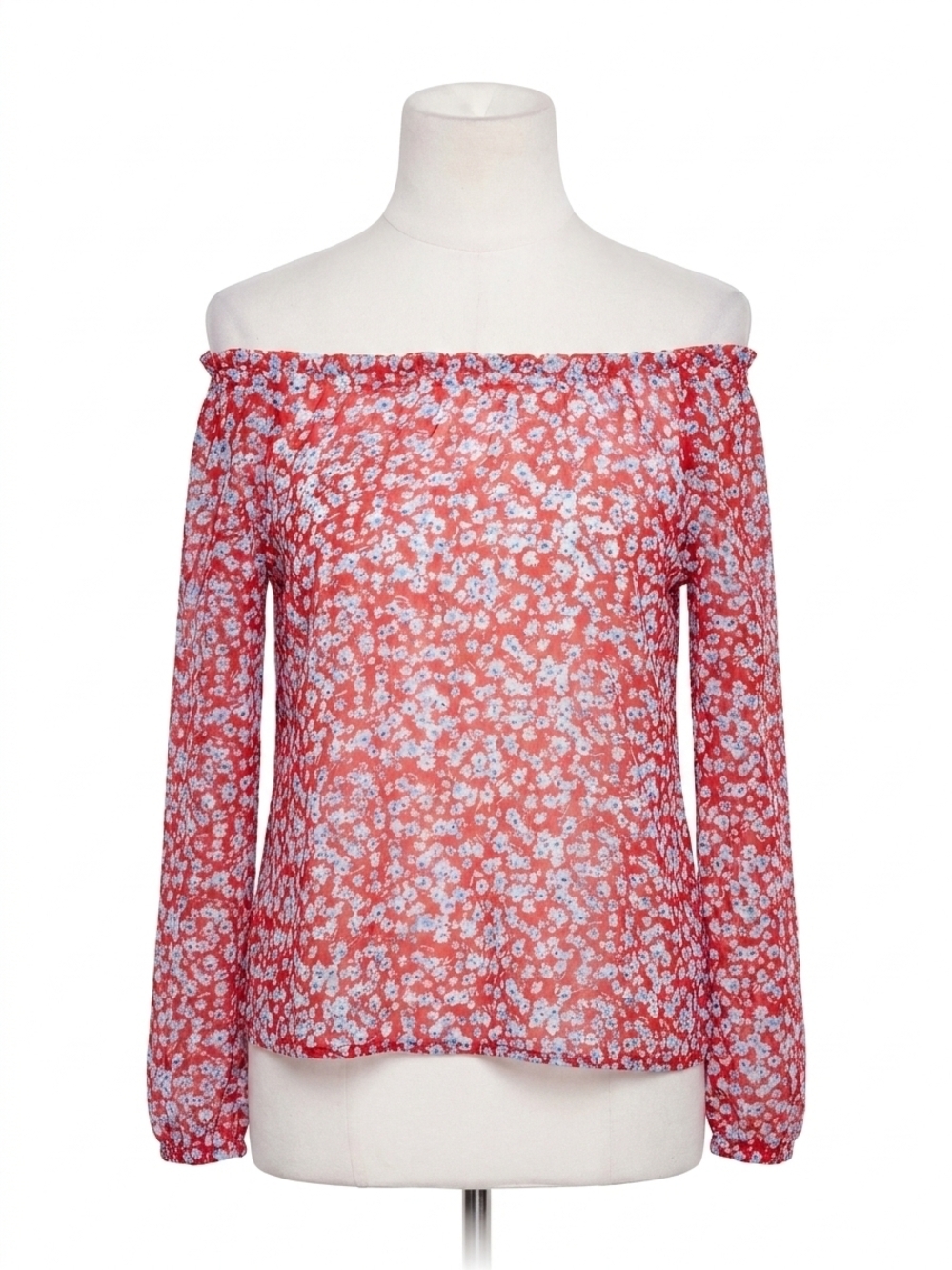 NEW CHARLIE B printed off shoulder blouse in dixie